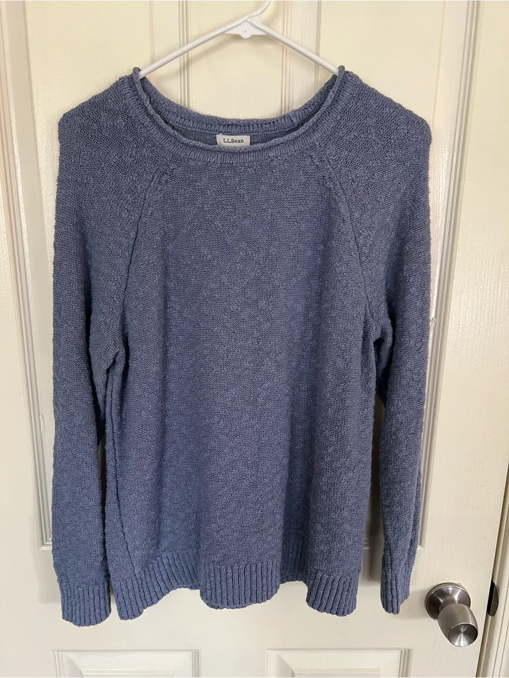 L.L.Bean Cotton Knit Sweater Blue Cottagecore Grandpa Coastal